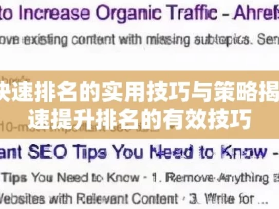 揭秘谷歌 SEO 快速排名的实用技巧与策略揭秘谷歌SEO，快速提升排名的有效技巧